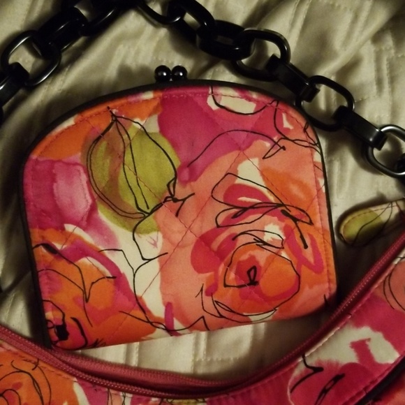 Vera Bradley Floral Handbag with Chain & Wallet - Picture 2 of 8